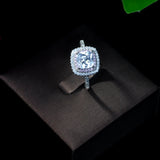 Wedding Band Square Shape Setting CZ Big Rings For Women