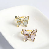 Crystal Open Butterfly Rings for Women Banquet Wedding Rings R-279