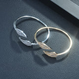 Adjustable Open Bangles&Bracelets Women Micro Cubic Zirconia Pave Bangle B-146