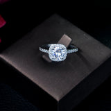 Square Cubic Zirconia Engagement Ring for Women