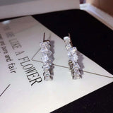 Crystal Baguette Hoop Earrings Wedding Party Brincos E-876