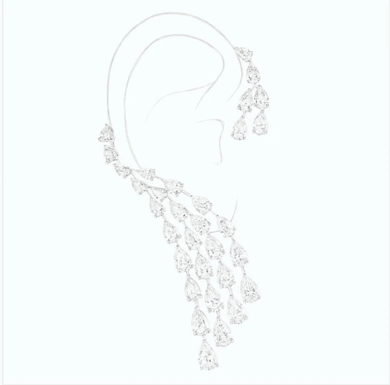 Water Drop Ear Cuff Clip Earring E-407
