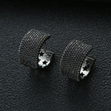 Cubic Zircon Pave Statement Hoop Earrings For Women Wedding Bridal E1019