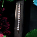 Oval Zircon Stone Men Bangles Bracelet Women Crystal Wedding B-03