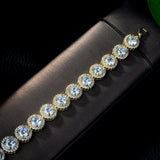 Oval Zircon Stone Men Bangles Bracelet Women Crystal Wedding B-03
