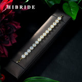 Oval Zircon Stone Men Bangles Bracelet Women Crystal Wedding B-03