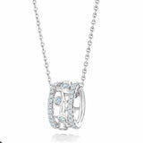 Luck Turntable CZ Engagement Necklace Pendant Bridal Jewelry