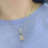 Luck Turntable CZ Engagement Necklace Pendant Bridal Jewelry