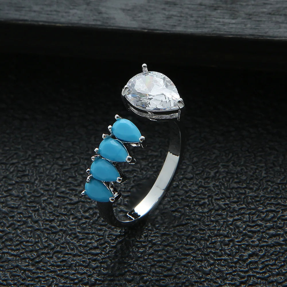 Zircon Multicolor Engagement Wedding Rings for Women R-287