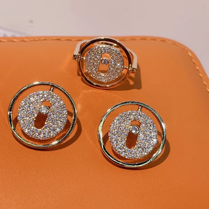 Cubic Zircon Adjustable Engagement Ring for Women R-293