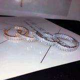 CZ Baguette Hoop Earrings for Women Jewelry