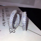 CZ Baguette Hoop Earrings for Women Jewelry
