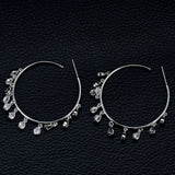 Tassel Drop CZ Statement MAXI Hoop Earring For Women Wedding