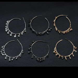 Tassel Drop CZ Statement MAXI Hoop Earring For Women Wedding