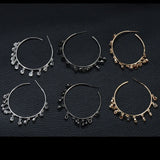 Tassel Drop CZ Statement MAXI Hoop Earring For Women Wedding