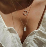 Dainty Chokers Necklace for Women Geometric Stacks Necklaces Girlfriend Party