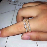 Baguette CZ Adjustable Women Ring Bridal Wedding Party Rings R-222