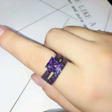 Purple Cubic Zircon Women Ring Bridal Wedding Party Rings