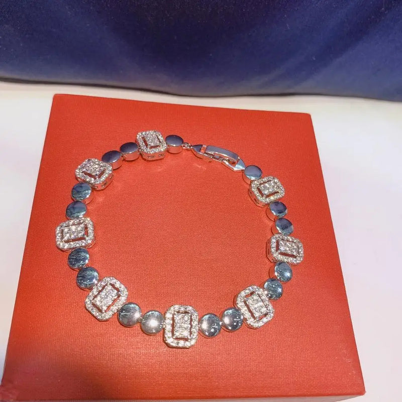 Square CZ Tennis Bracelet Elegant Jewelry for Women