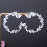 Water Drop Stud Earrings Cubic Zirconia Wedding Bridal Jewelry Party Accessories