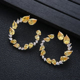 Water Drop Stud Earrings Cubic Zirconia Wedding Bridal Jewelry Party Accessories
