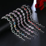 Vintage Flower CZ Women Wedding Bracelet Jewelry