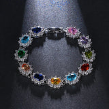 Vintage Flower CZ Women Wedding Bracelet Jewelry