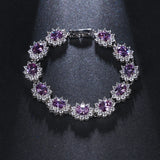 Vintage Flower CZ Women Wedding Bracelet Jewelry