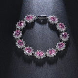 Vintage Flower CZ Women Wedding Bracelet Jewelry