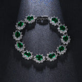 Vintage Flower CZ Women Wedding Bracelet Jewelry