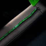 Green Flower CZ Tennis Bracelet for Brides