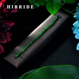 Green Flower CZ Tennis Bracelet for Brides