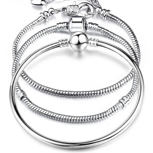 Fine Snake Chain Bracelet for European Charms