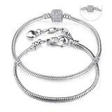 Silver Plated Snake Chain Charm Bracelet