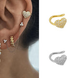 Silver Filled Ear Cuffs No Piercing Cz Zircon Pave Ear Golden Cuff