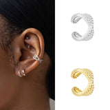 Silver Filled Ear Cuffs No Piercing Cz Zircon Pave Ear Golden Cuff