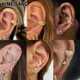Silver Filled Ear Cuffs No Piercing Cz Zircon Pave Ear Golden Cuff