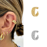Silver Filled Ear Cuffs No Piercing Cz Zircon Pave Ear Golden Cuff