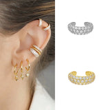 Silver Filled Ear Cuffs No Piercing Cz Zircon Pave Ear Golden Cuff