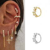 Silver Filled Ear Cuffs No Piercing Cz Zircon Pave Ear Golden Cuff