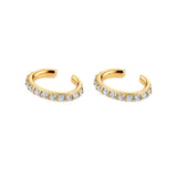 Silver Hoop Earrings Zircon Piercing Ear Cuff Chain Jewelry