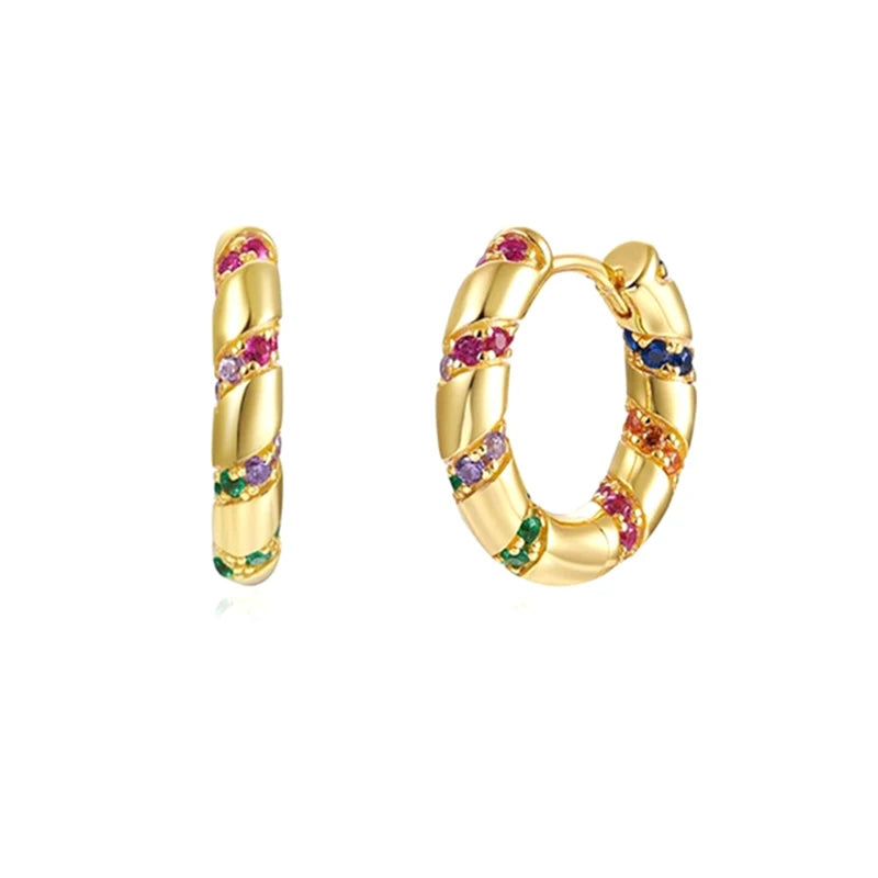 Colorful Cz Zircon Piercing Earrings for Women