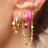 Colorful Cz Zircon Piercing Earrings for Women