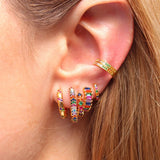 Colorful Cz Zircon Piercing Earrings for Women