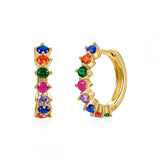 Colorful Zirconia Cz Enamel Hoop Earrings for Women