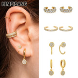 Silver Filled Dangle Earrings CZ Zircon Stud Earrings Party Wedding Jewelry