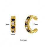 Plated Cross Dangle Earrings Colorful Zircon Hoop Wedding Jewelry