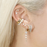 Silver Filled CZ Zircon Wide Hoop Earrings For Women Huggie Earring