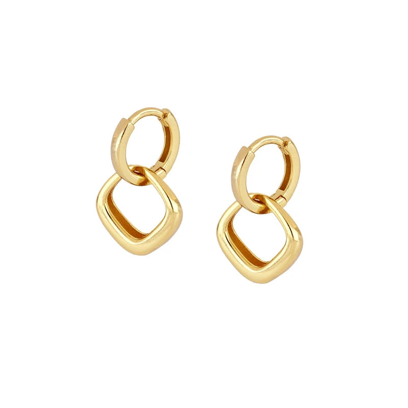 Silver Filled Dangle Earrings For Women EarCuffs Zircon Piercing Stud