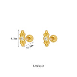Silver Filled Dangle Earrings For Women EarCuffs Zircon Piercing Stud